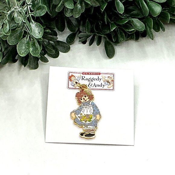 Classic Raggedy Ann Enamel Charm Pendant Gold-Tone Finish - Picture 2 of 4
